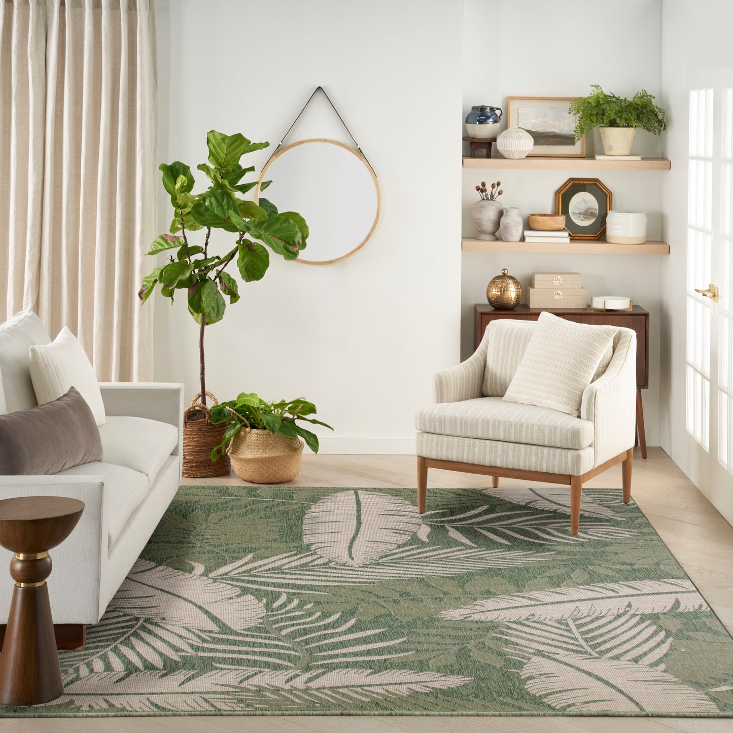 Nourison Garden Oasis 10' x 14' Green Ivory Outdoor Rug