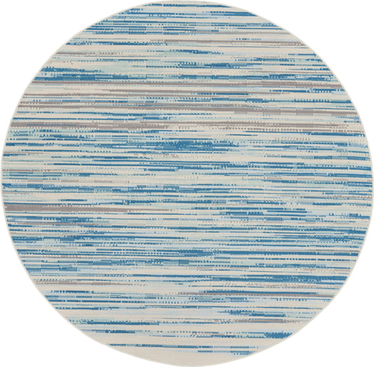 Nourison Jubilant 8' x Round Blue Modern Indoor Rug