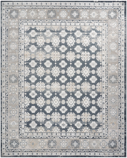 Nourison Dekor 7'10" x 9'10" Grey Navy Vintage Indoor Rug