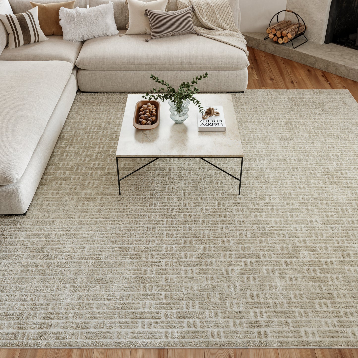 Nourison Washable Charm 8' x 10' Silver Ivory Modern Indoor Rug