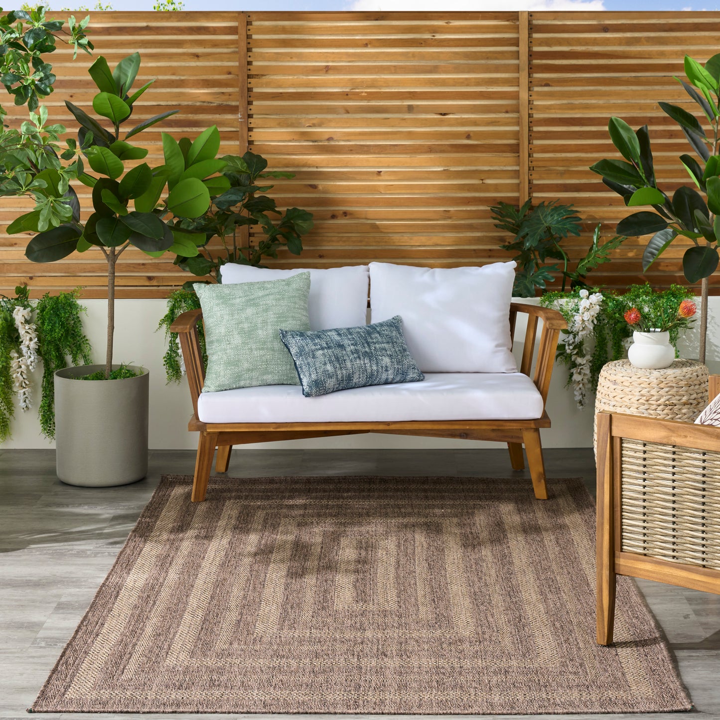 Nourison Tulum 4' x 6' Brown Outdoor Rug