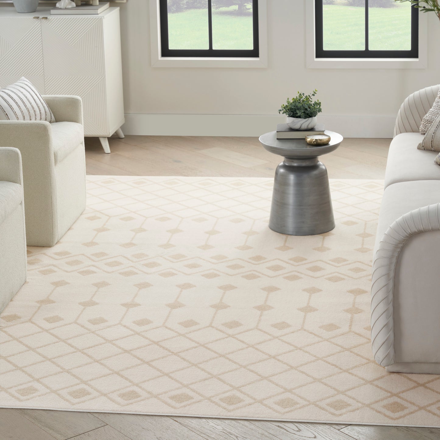 Nourison Grafix 3'9" x 5'9" Ivory Beige Bohemian Indoor Rug