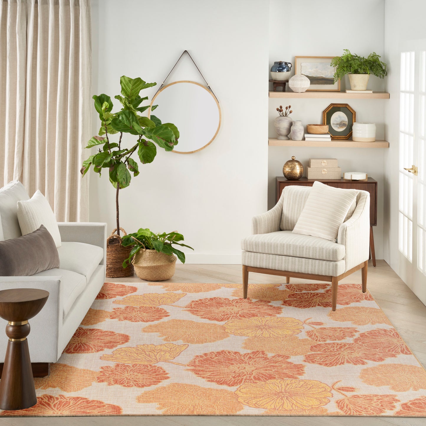 Nourison Garden Oasis 10' x 14' Coral Tropical Rug