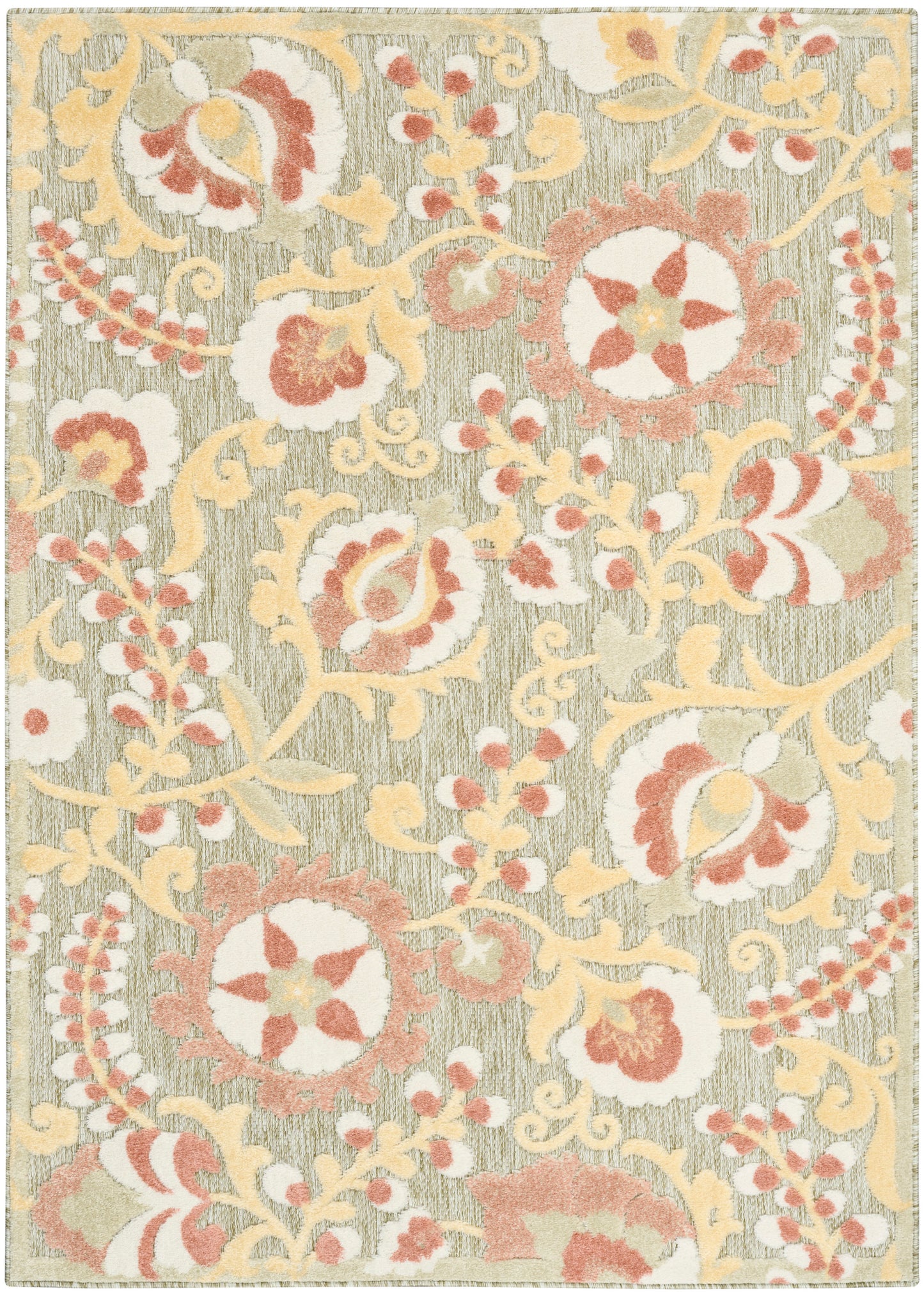 Nourison Aloha 5'3" x 7'5" Sage Rose Farmhouse Rug