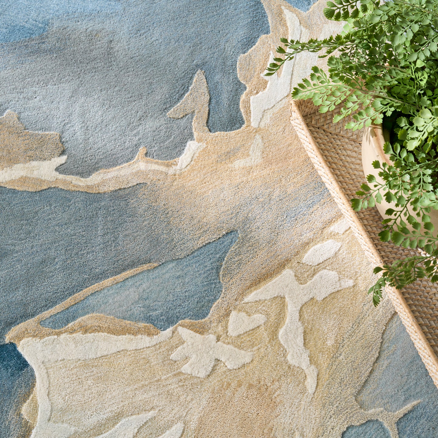 Nourison Prismatic 3'9" x 5'9" Blue Multicolor Modern Indoor Rug