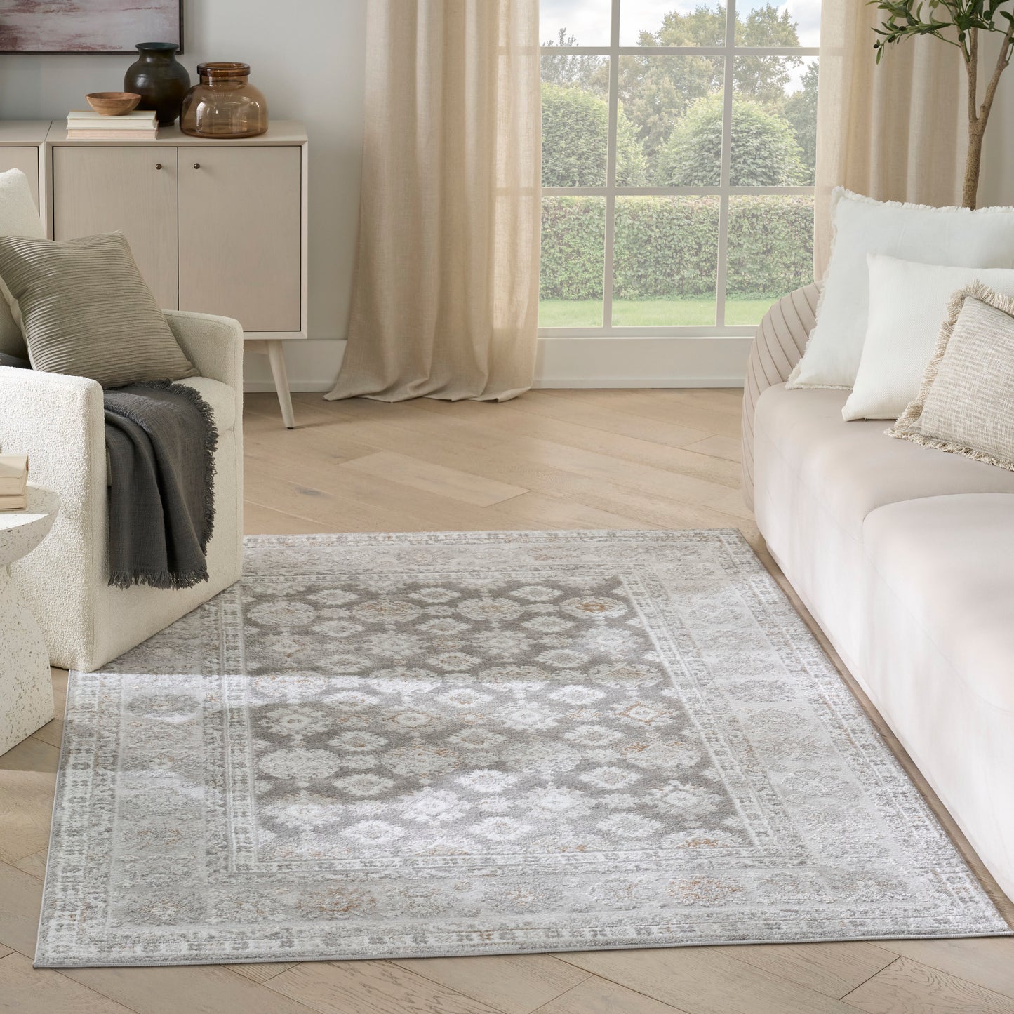 Nourison Dekor 5'3" x 7' Grey Vintage Indoor Rug