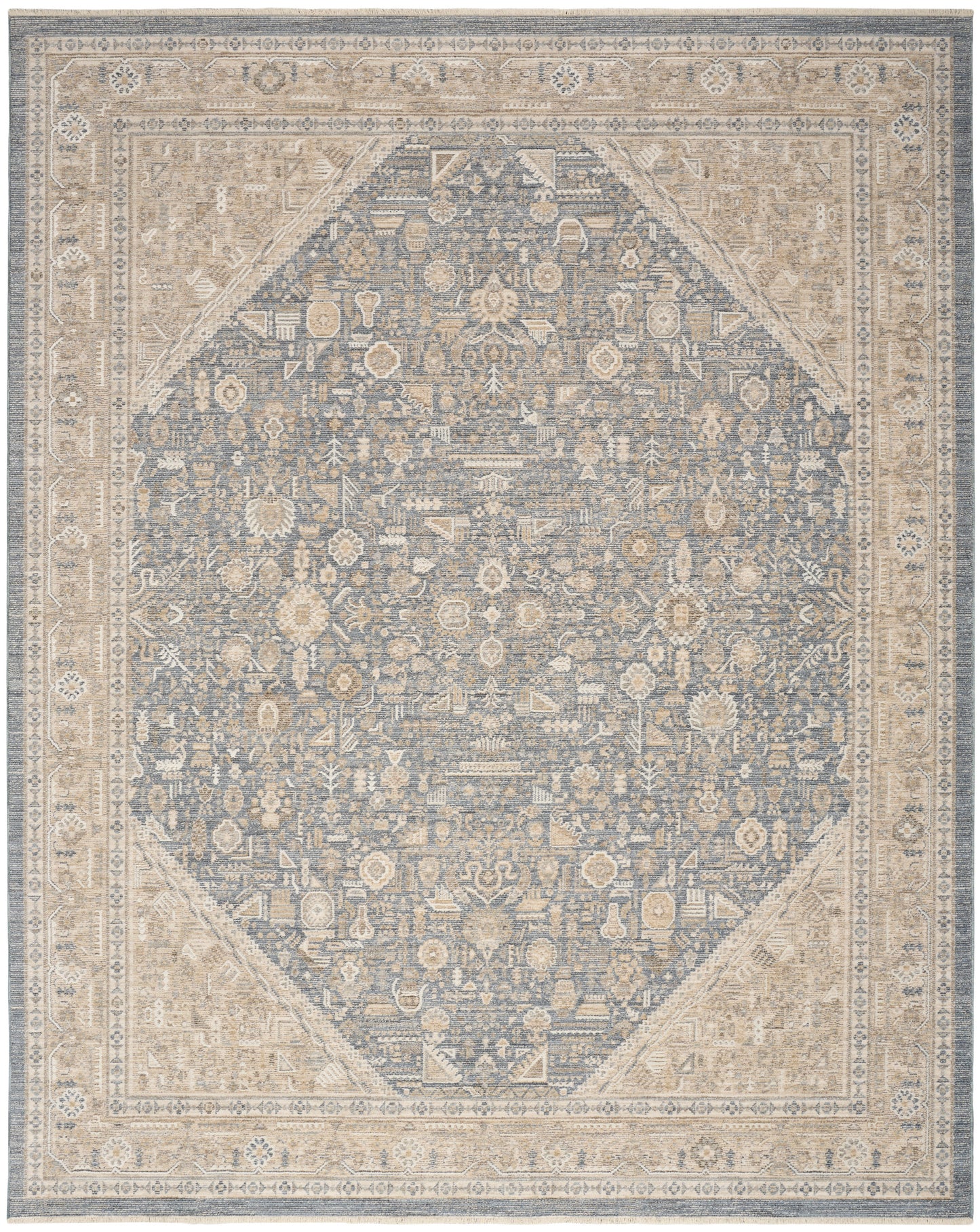 Nourison Retreat 5'3" x 7'6" Ivory Blue Vintage Indoor Rug