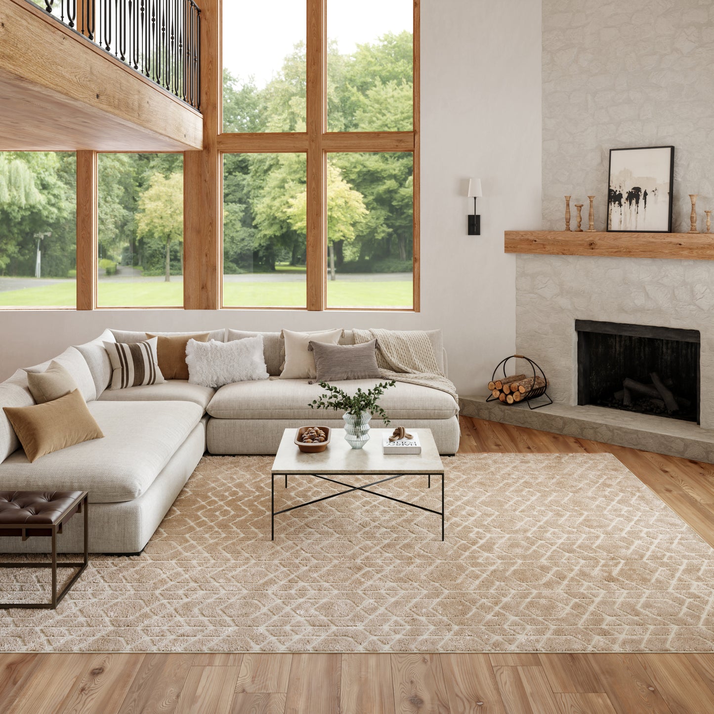 Nourison Washable Charm 9' x 12' Beige Ivory Modern Indoor Rug