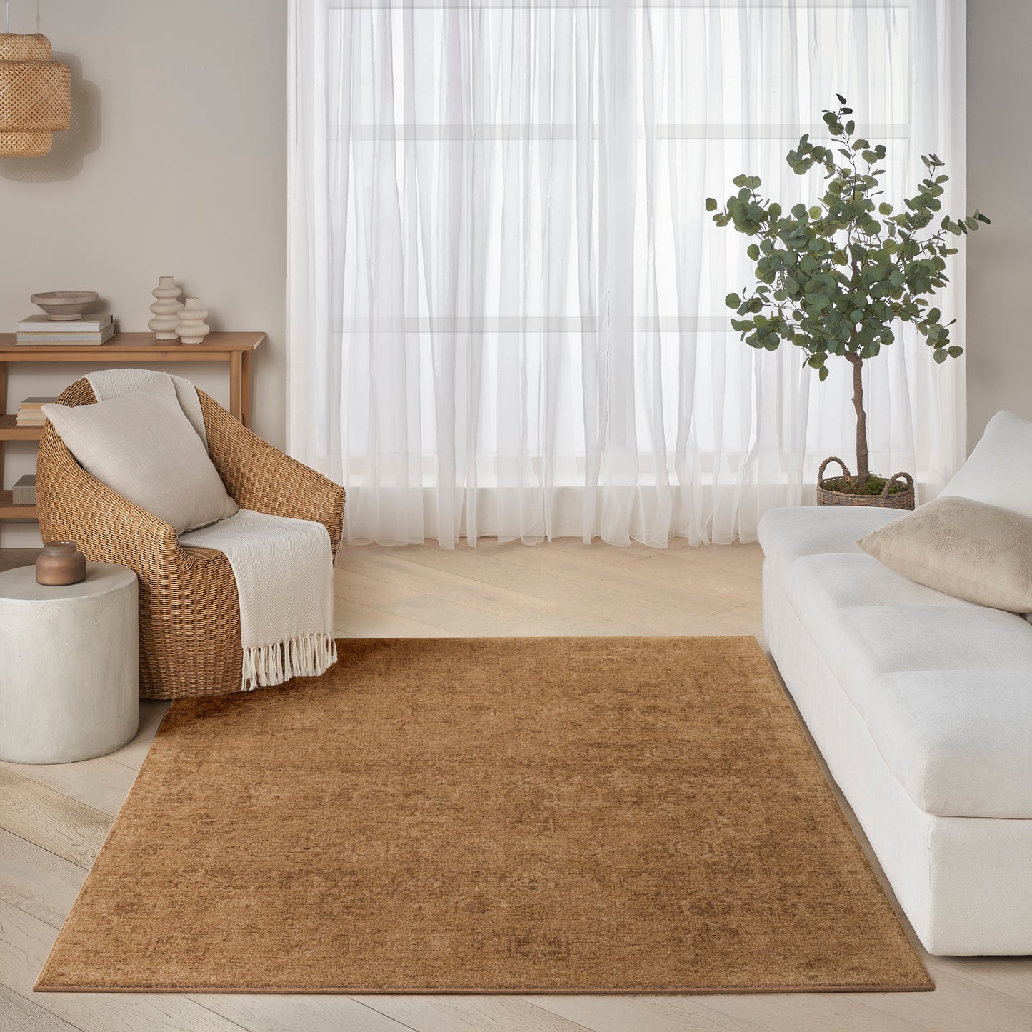 DKNY Pure Shades 4' x 6' Latte Vintage Indoor Rug