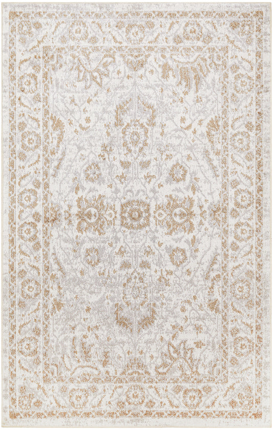 Nourison Astra Machine Washable 3'3" x 5' Grey Vintage Indoor Rug