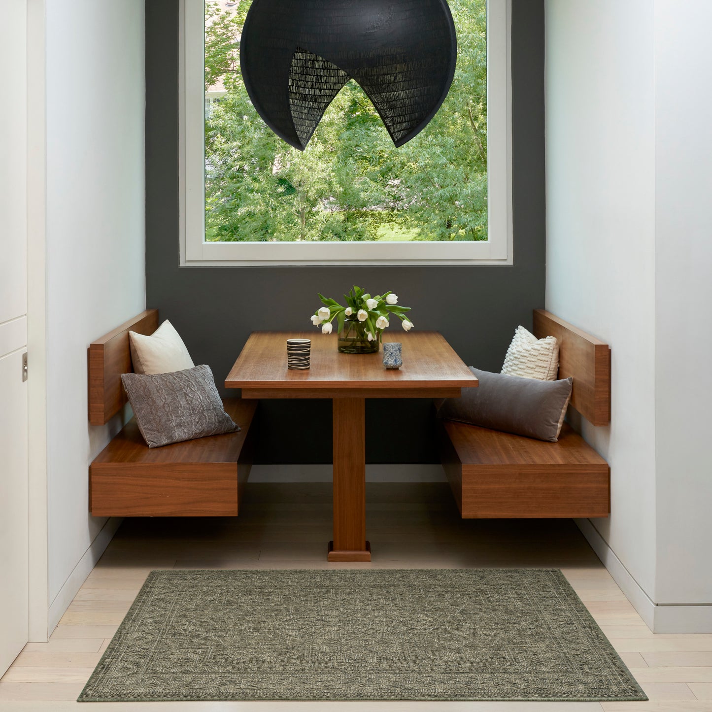 Nourison Tulum 3' x 5' Olive Outdoor Rug