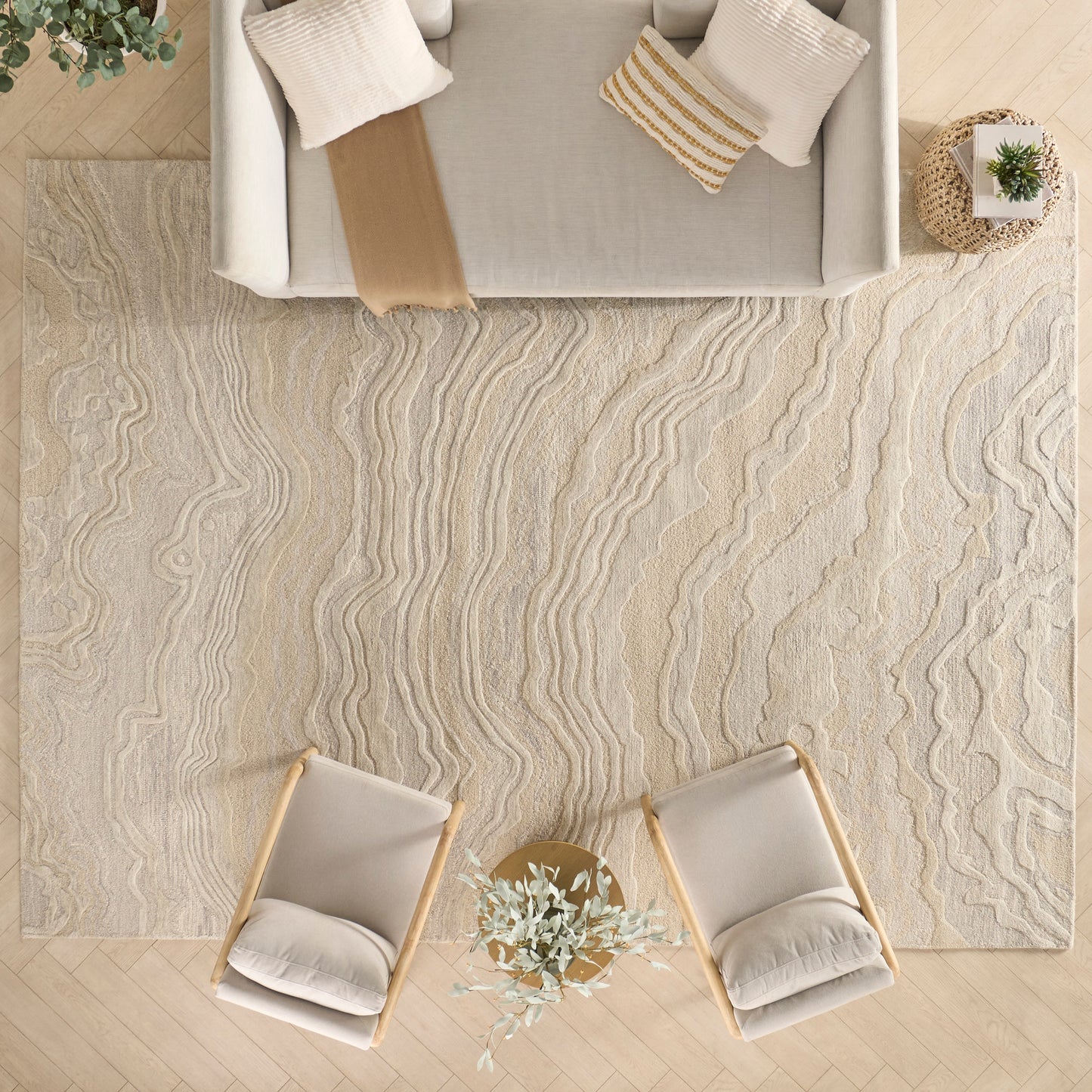 Nourison Graceful 8'6" x 11'6" Beige Modern Indoor Rug
