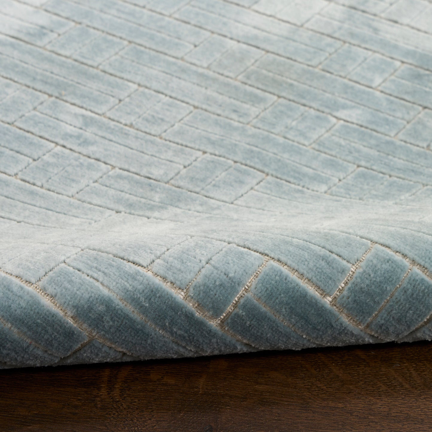 Nourison Washable Charm 5' x 7' Blue Ivory Modern Indoor Rug