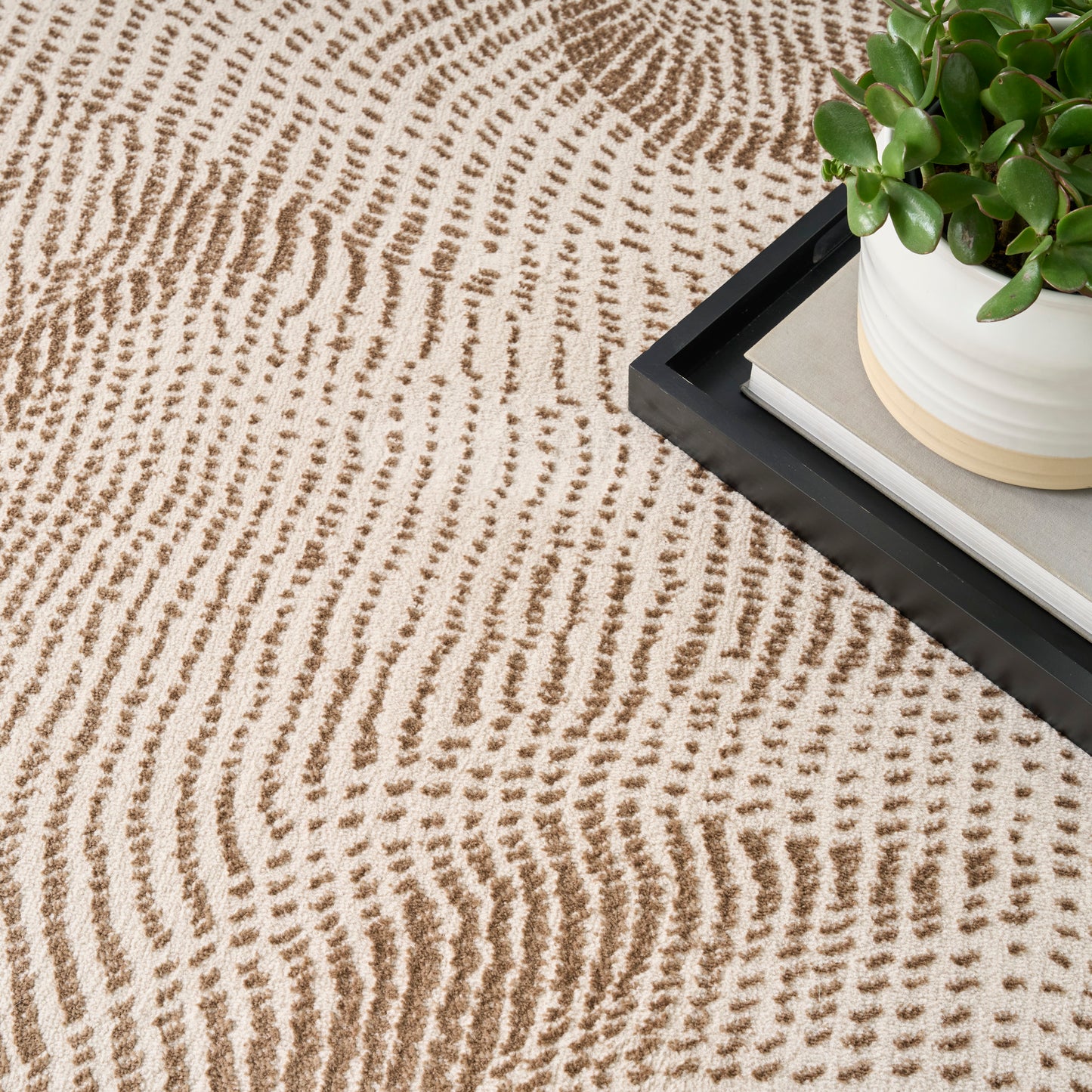 DKNY Central Park West 7'10" x 9'10" Beige Brown Modern Indoor Rug