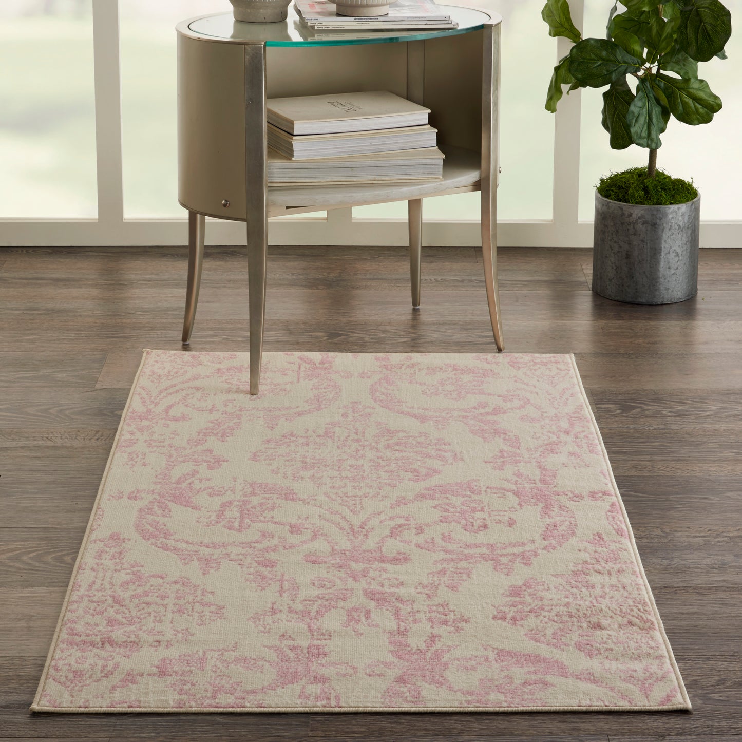Nourison Jubilant 3' x 5' Ivory Pink Vintage Indoor Rug