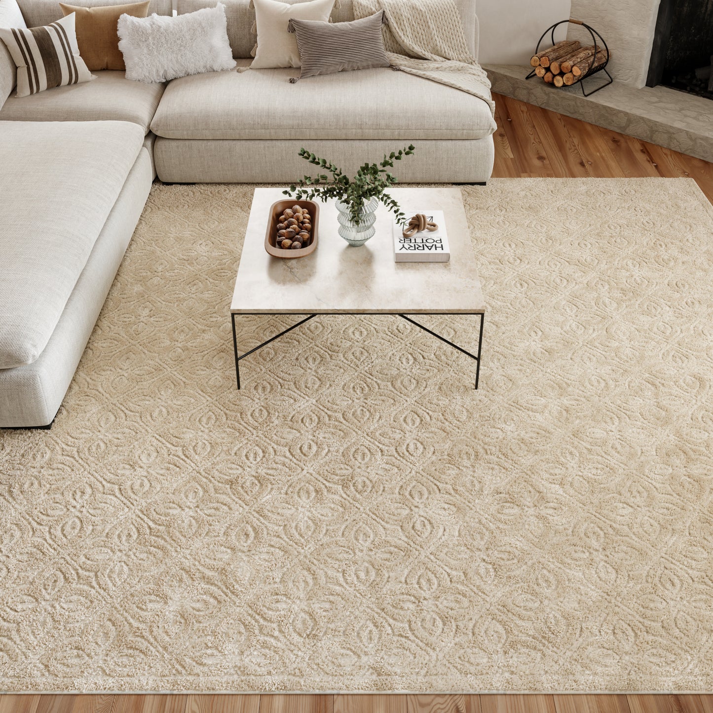 Nourison Washable Charm 9' x 12' Ivory Contemporary Indoor Rug