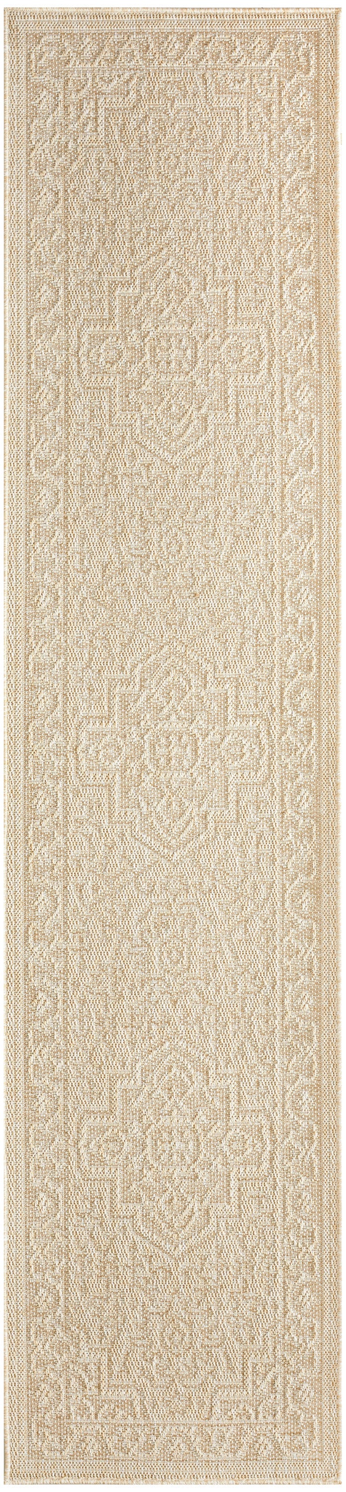 Nourison Tulum 2'2" x 10' Cream Outdoor Rug
