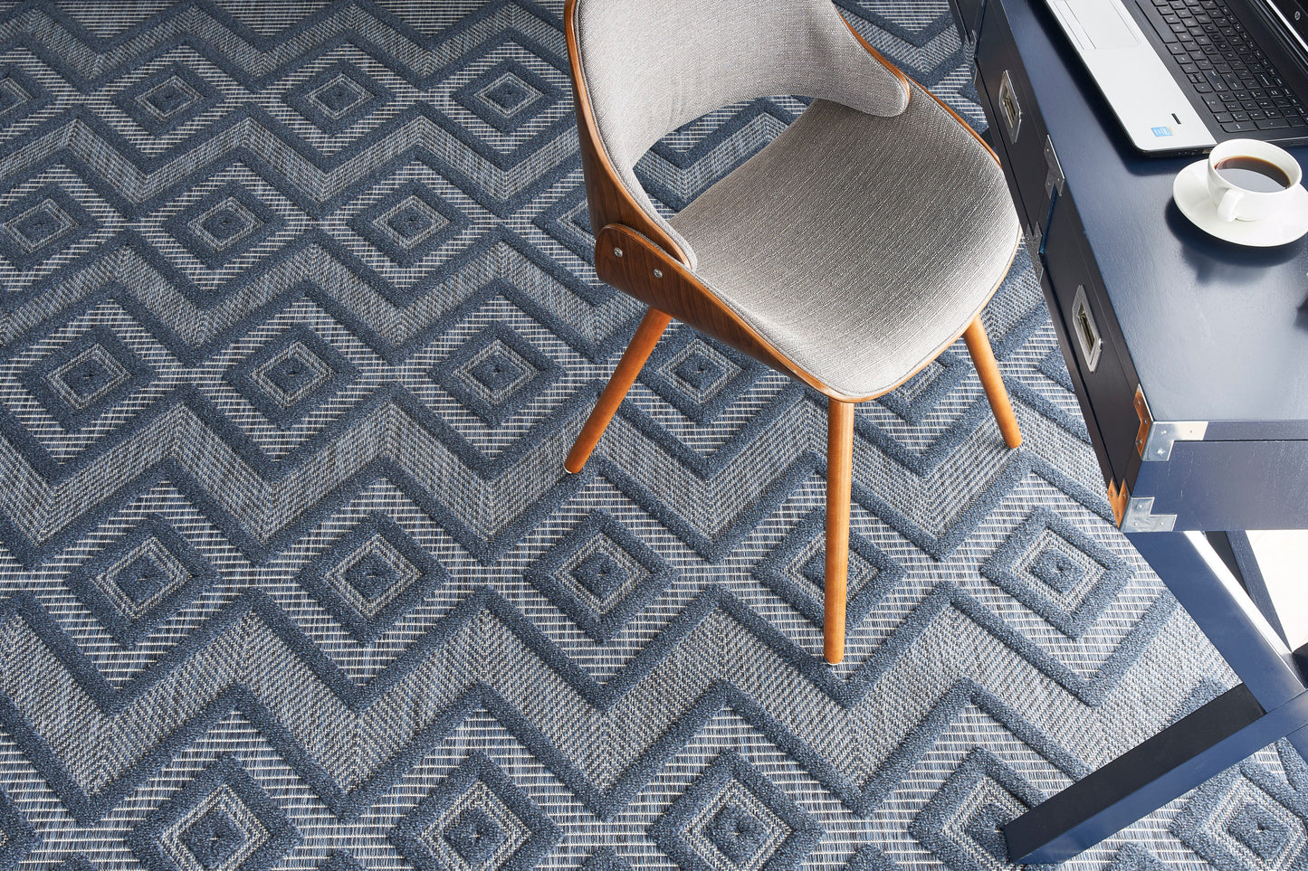 Nourison Versatile 9' x 12' Navy Blue Modern Rug