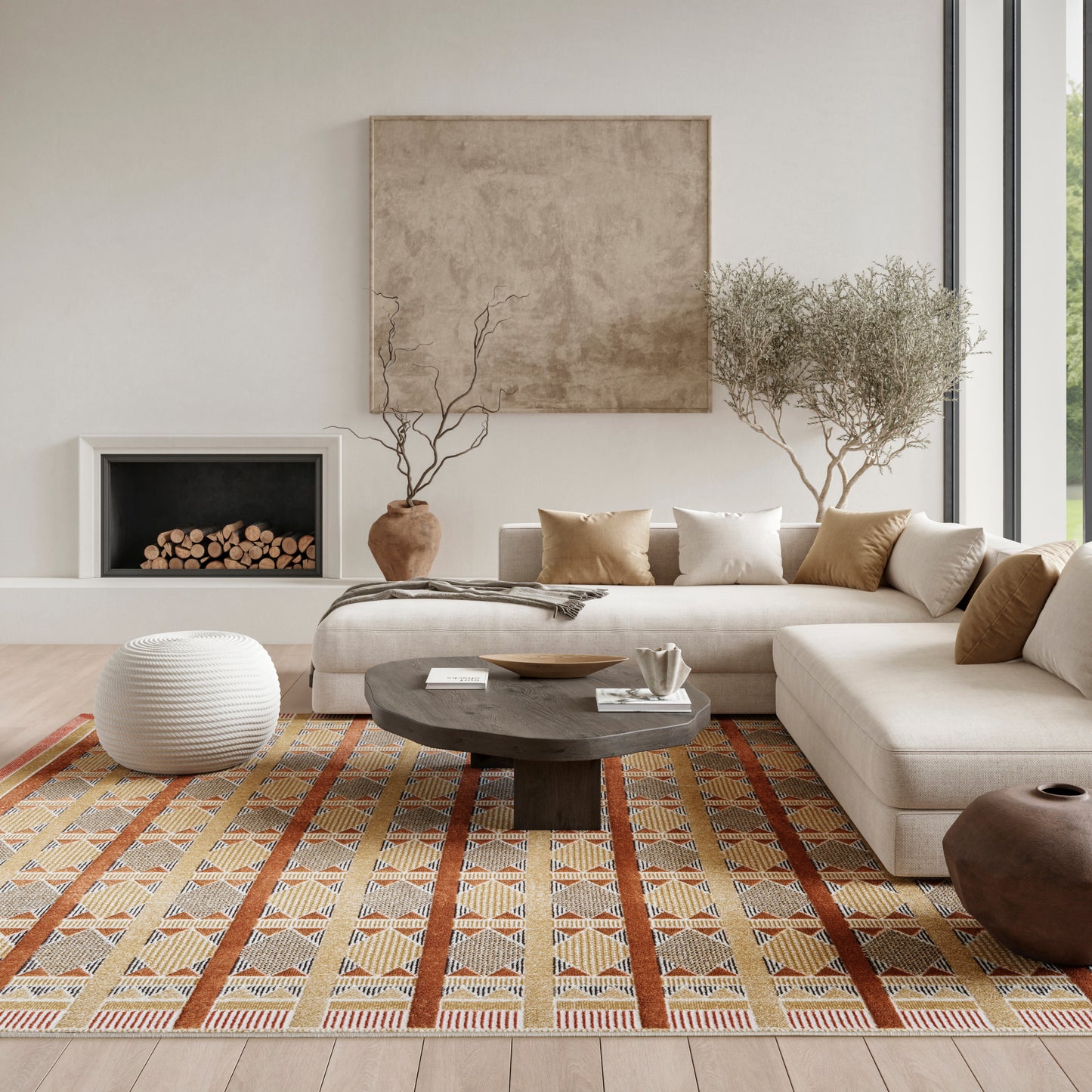 Nourison Nordic 8' x 10' Rust Multicolor Modern Indoor Rug