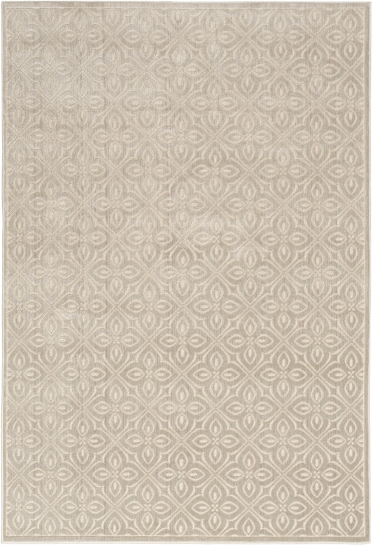 Nourison Washable Charm 5' x 7' Silver Ivory Contemporary Indoor Rug