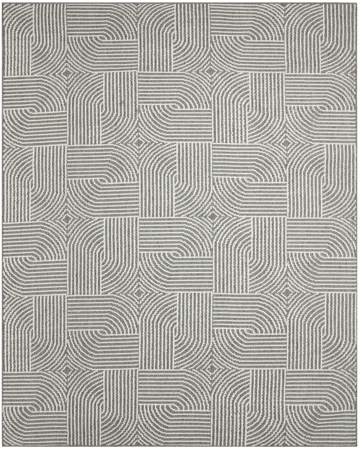 Nourison Natural Texture 7'10" x 9'10" Charcoal Ivory Modern Indoor Rug