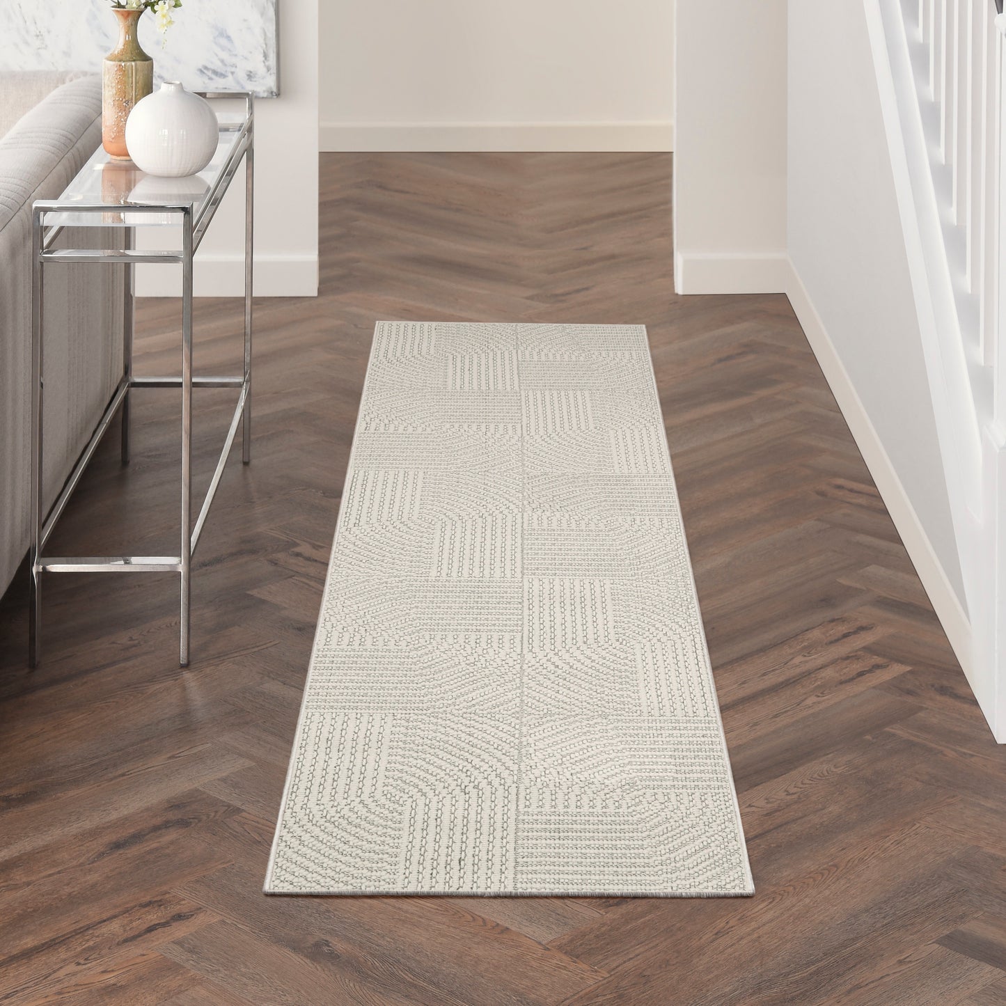 Nourison Natural Texture 2'3" x 7'6" Ivory Modern Indoor Rug