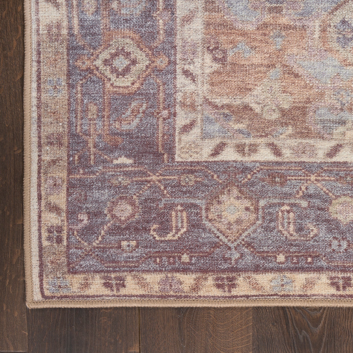 Nourison Vintage Washables 9' x 12' Ivory Purple Vintage Indoor Rug