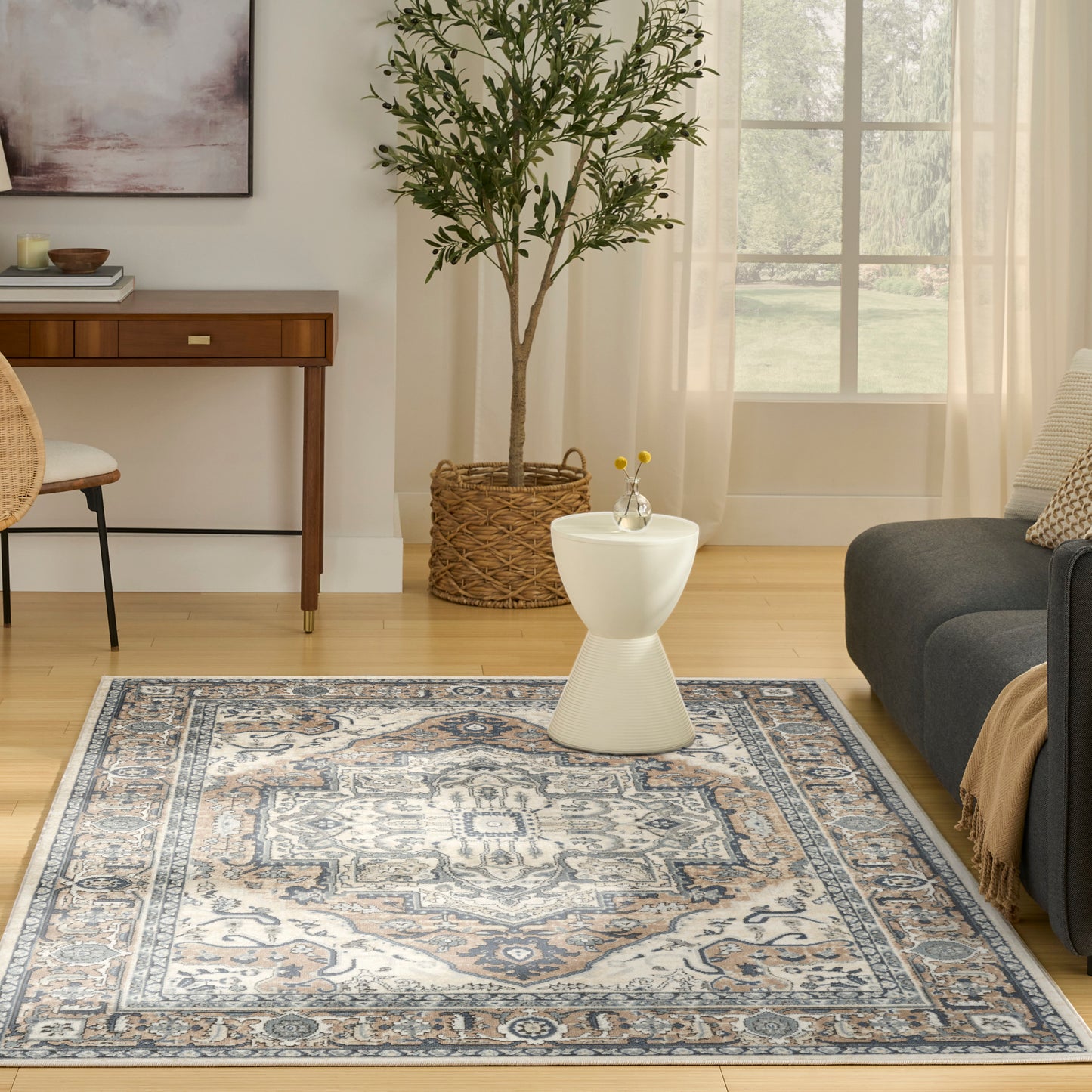 Nourison Quarry 3'9" x 5'9" Ivory Taupe Vintage Indoor Rug