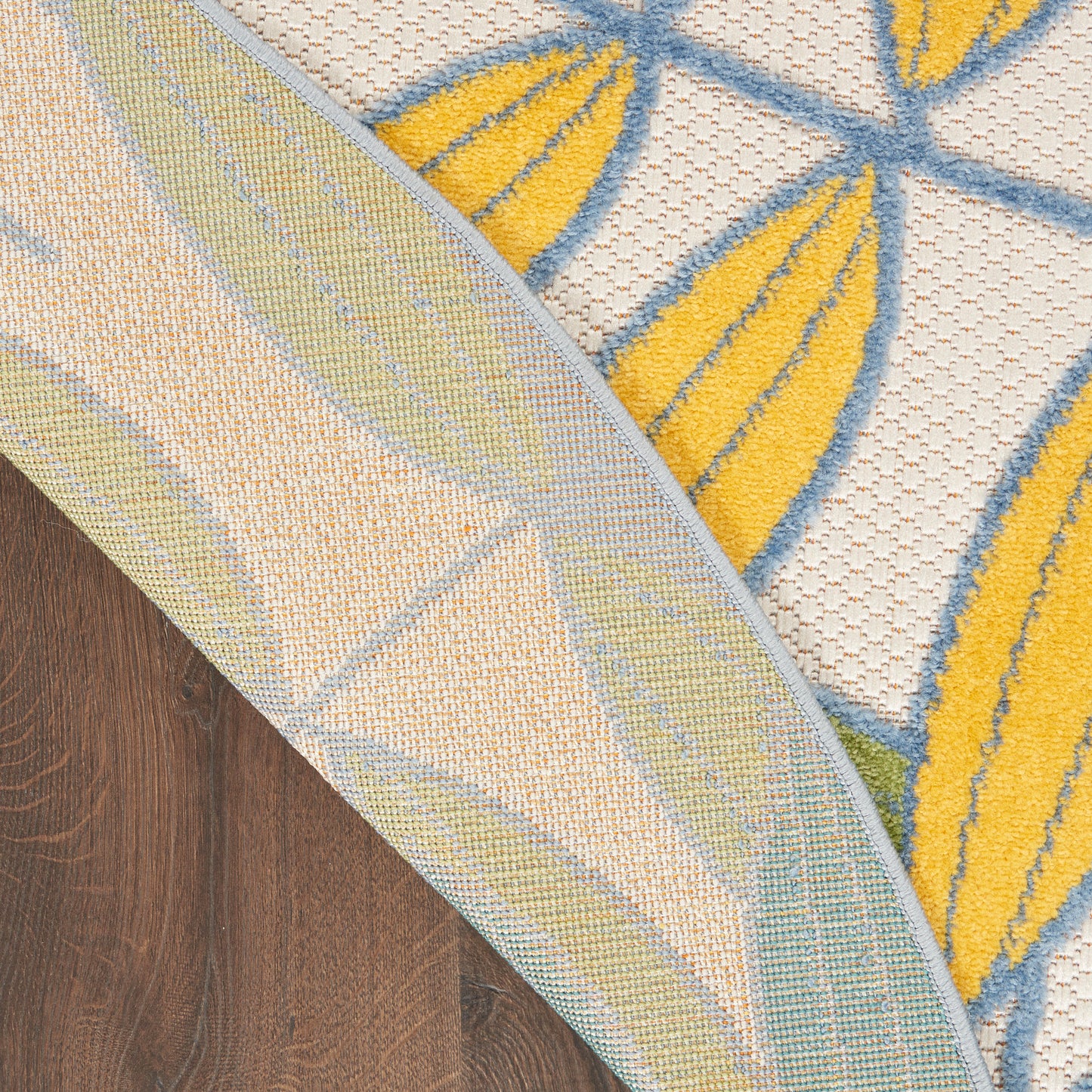 Nourison Aloha 7'10" x Round Ivory/Multi Tropical Rug