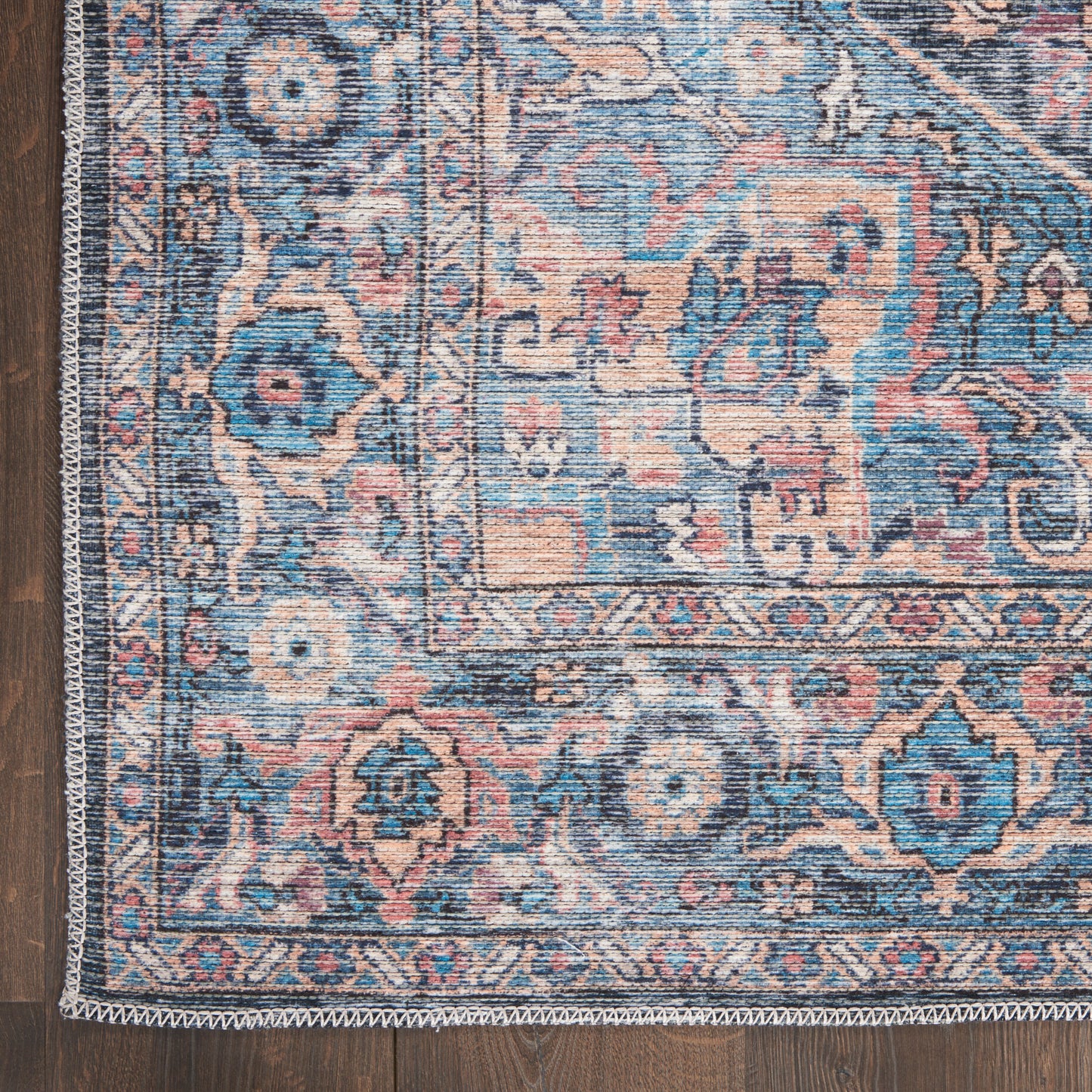 Nourison New Concept Washables 2' x 3'9" Light Blue Multicolr Vintage Indoor Rug