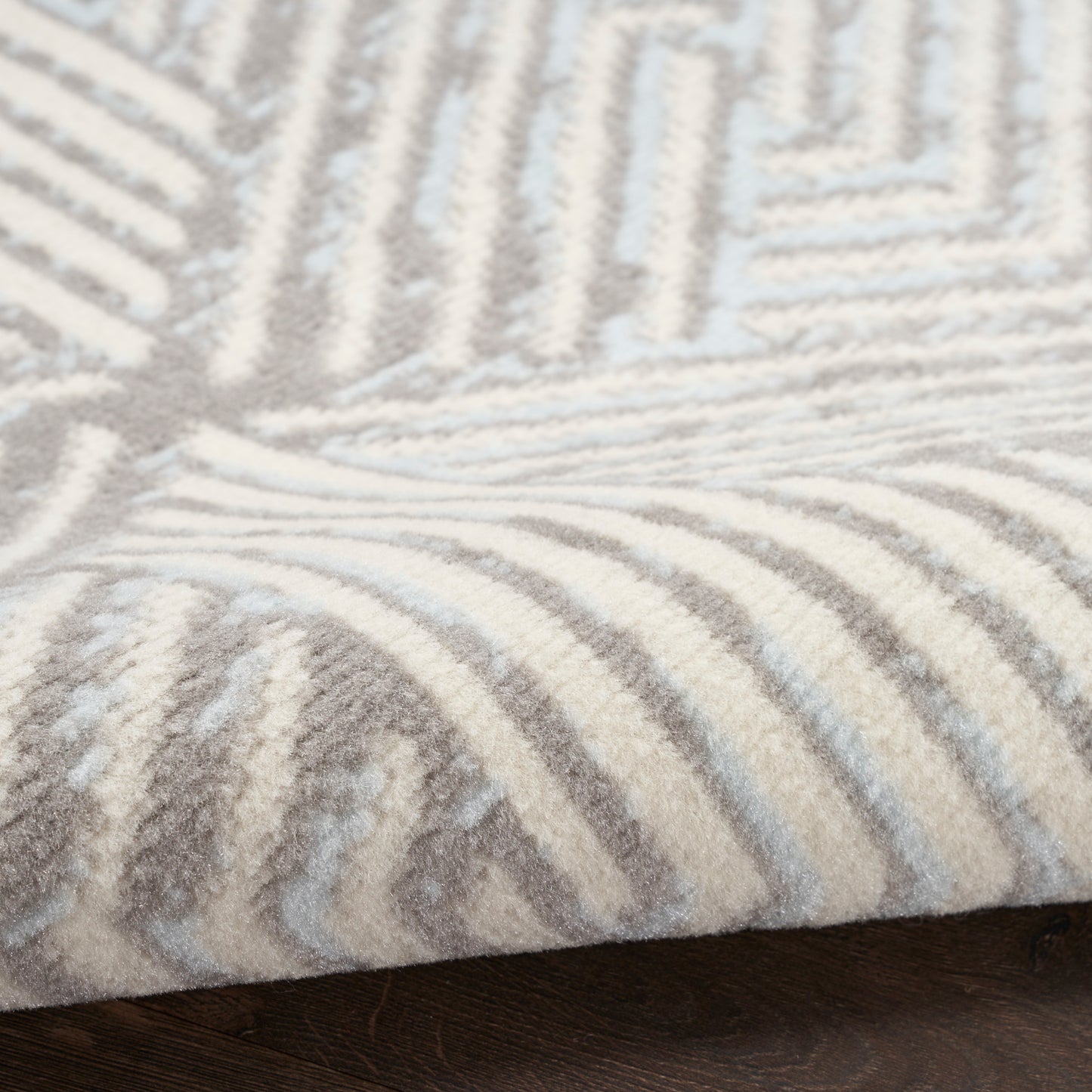 Nourison Grafix 5'3" x Round Grey Modern Indoor Rug