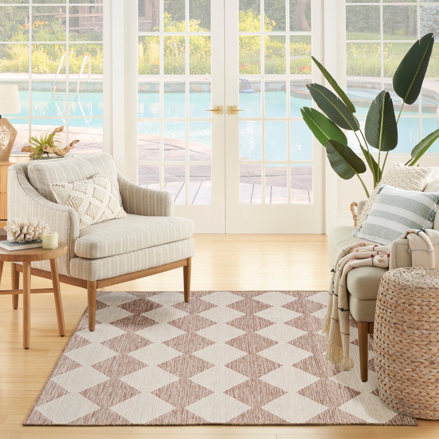 Nourison Positano 4' x 6' Beige Modern Rug