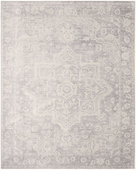 Nourison Astra Machine Washable 9' x 12' Grey Vintage Indoor Rug