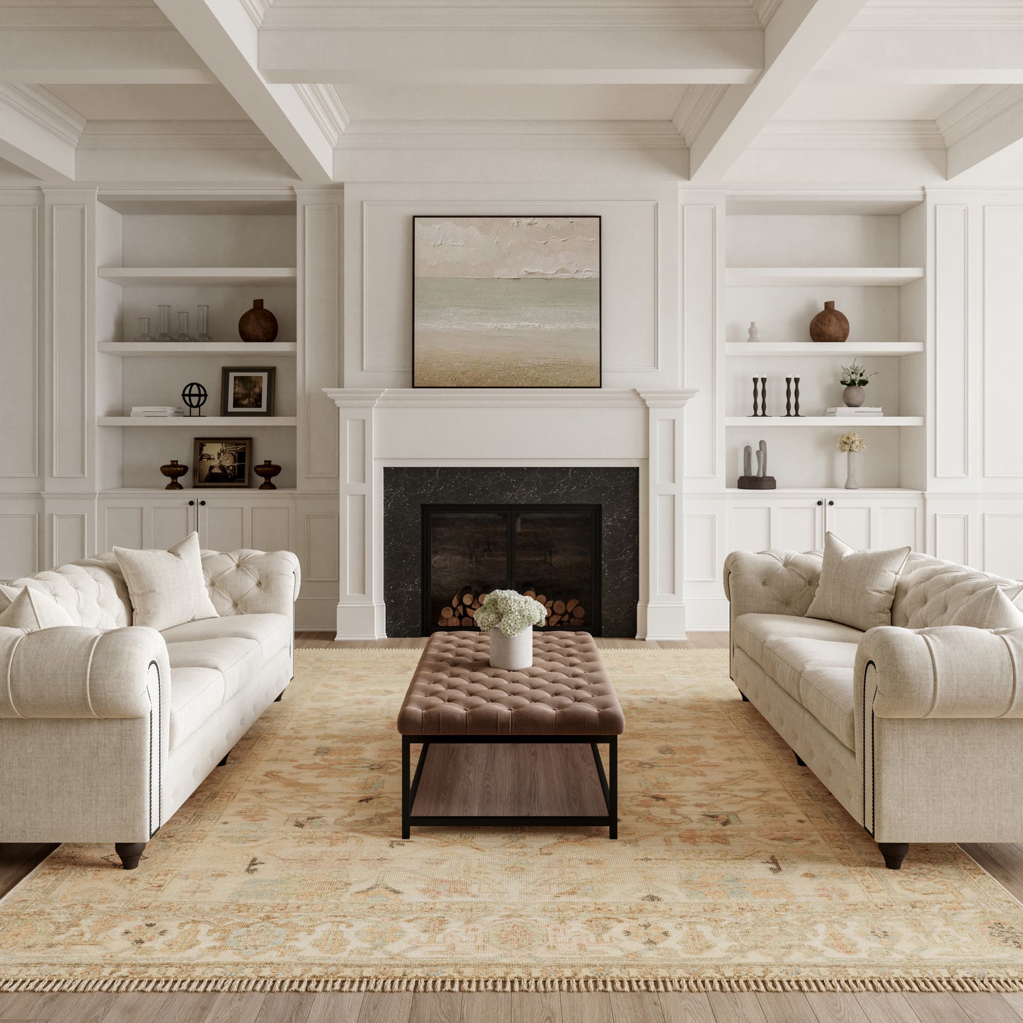 Nourison Heritage Vine 9' x 12' Beige Vintage Indoor Rug