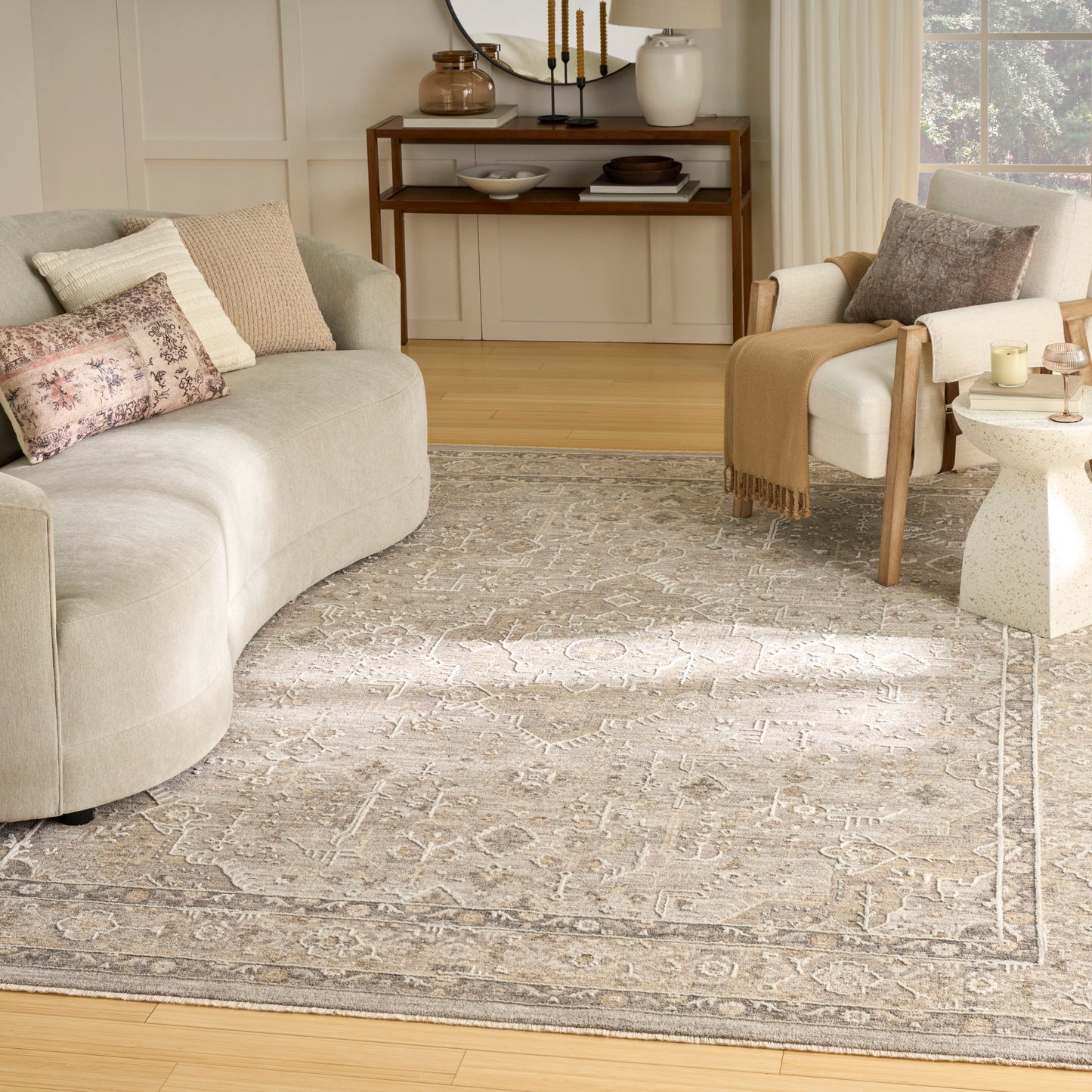 Nourison Retreat 9'6" x 13'2" Grey Vintage Indoor Rug