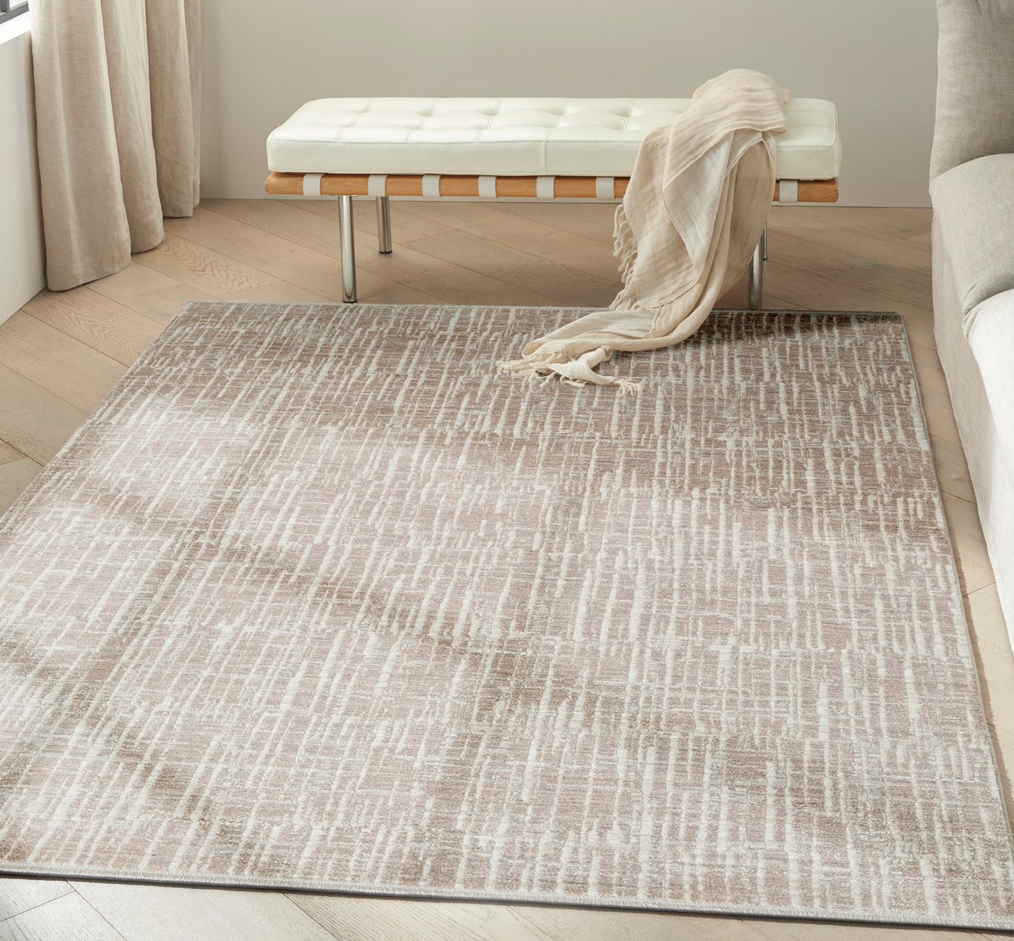 Calvin Klein CK079 Notes 3'11" x 5'11" Ivory Grey Modern Indoor Rug