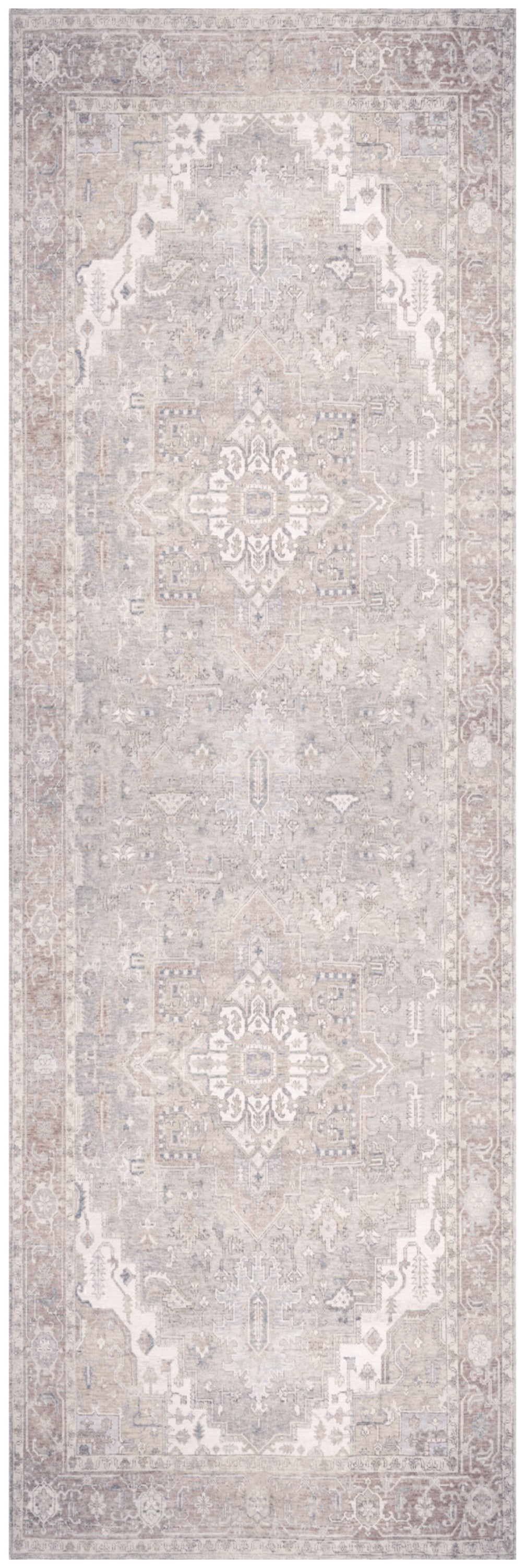 Nourison Vintage Washables 2' x 6' Light Blue Vintage Indoor Rug