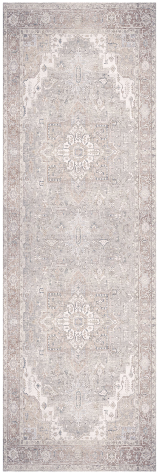 Nourison Vintage Washables 2' x 6' Light Blue Vintage Indoor Rug