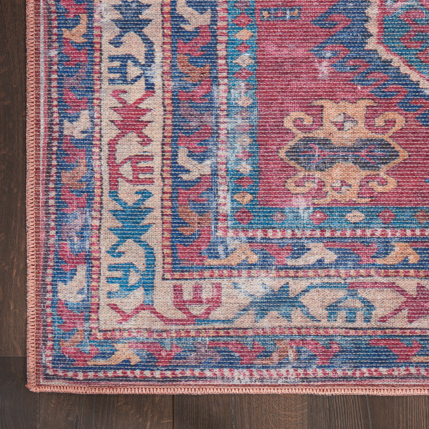 Nourison New Concept Washables 2' x 3'9" Red Navy Vintage Indoor Rug