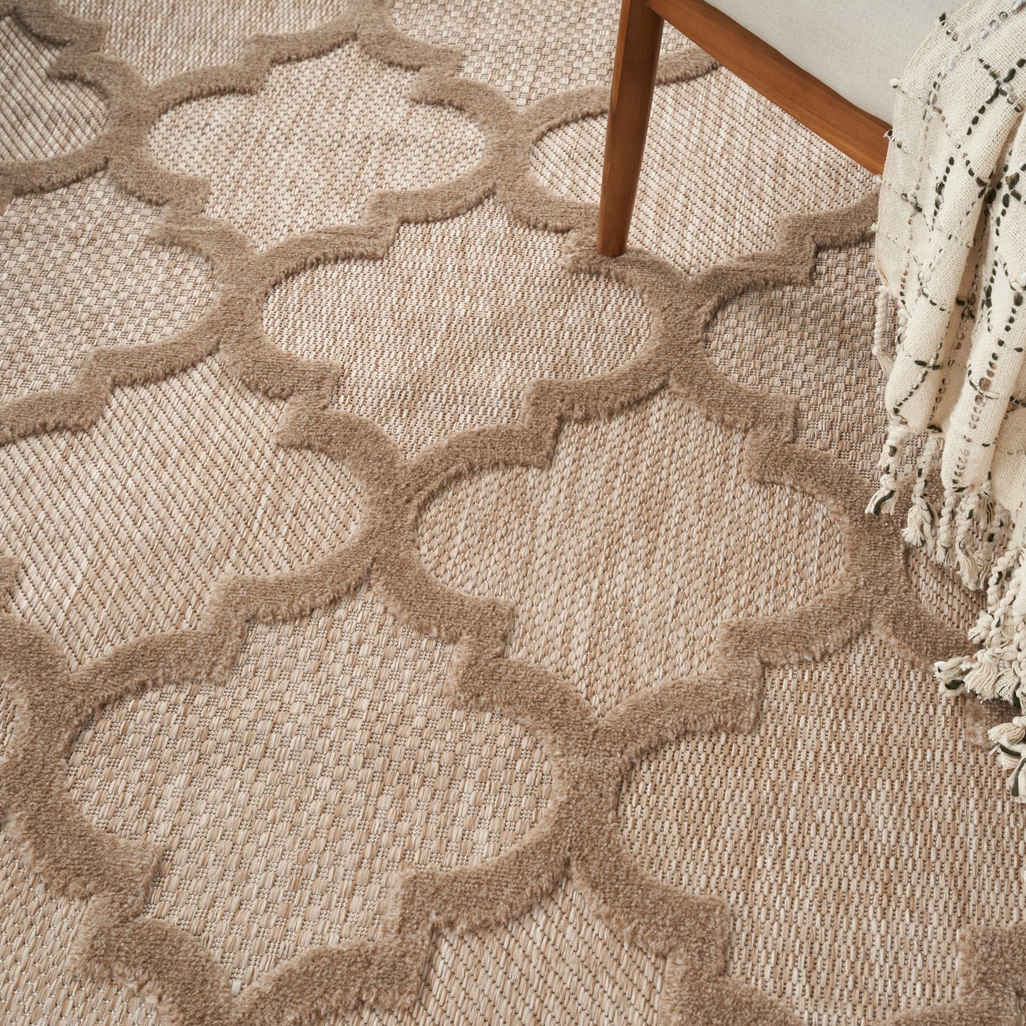 Nourison Easy Care 9' x 12' Natural Beige Modern Rug