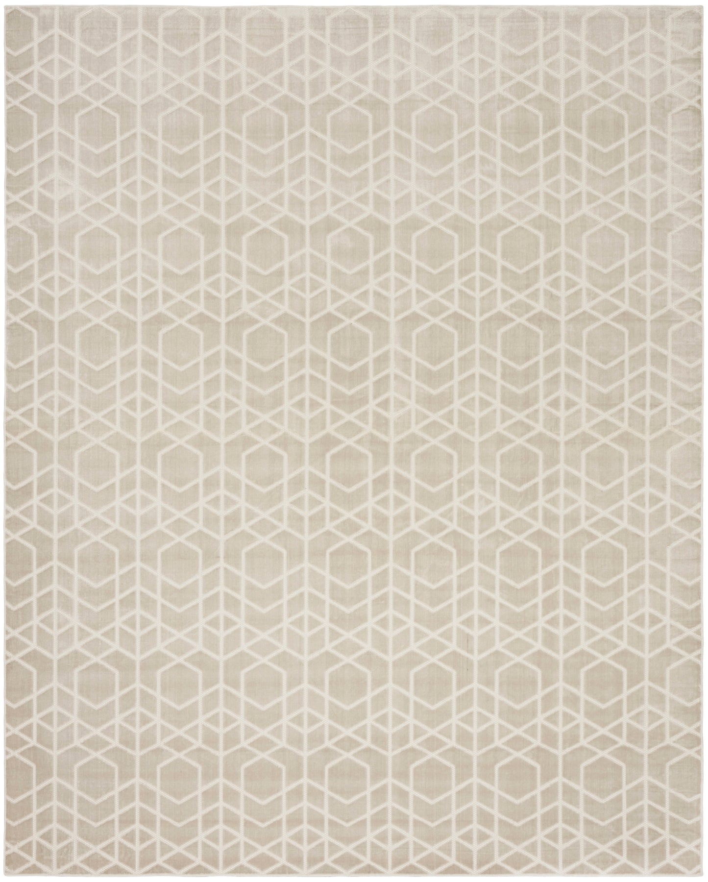 Nourison Washable Charm 8' x 10' Silver Ivory Modern Indoor Rug