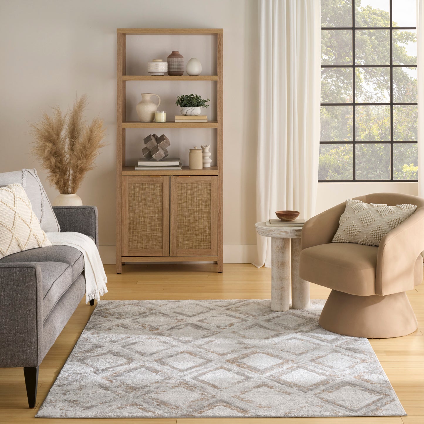Nourison Dekor 5'3" x 7' Grey Modern Indoor Rug