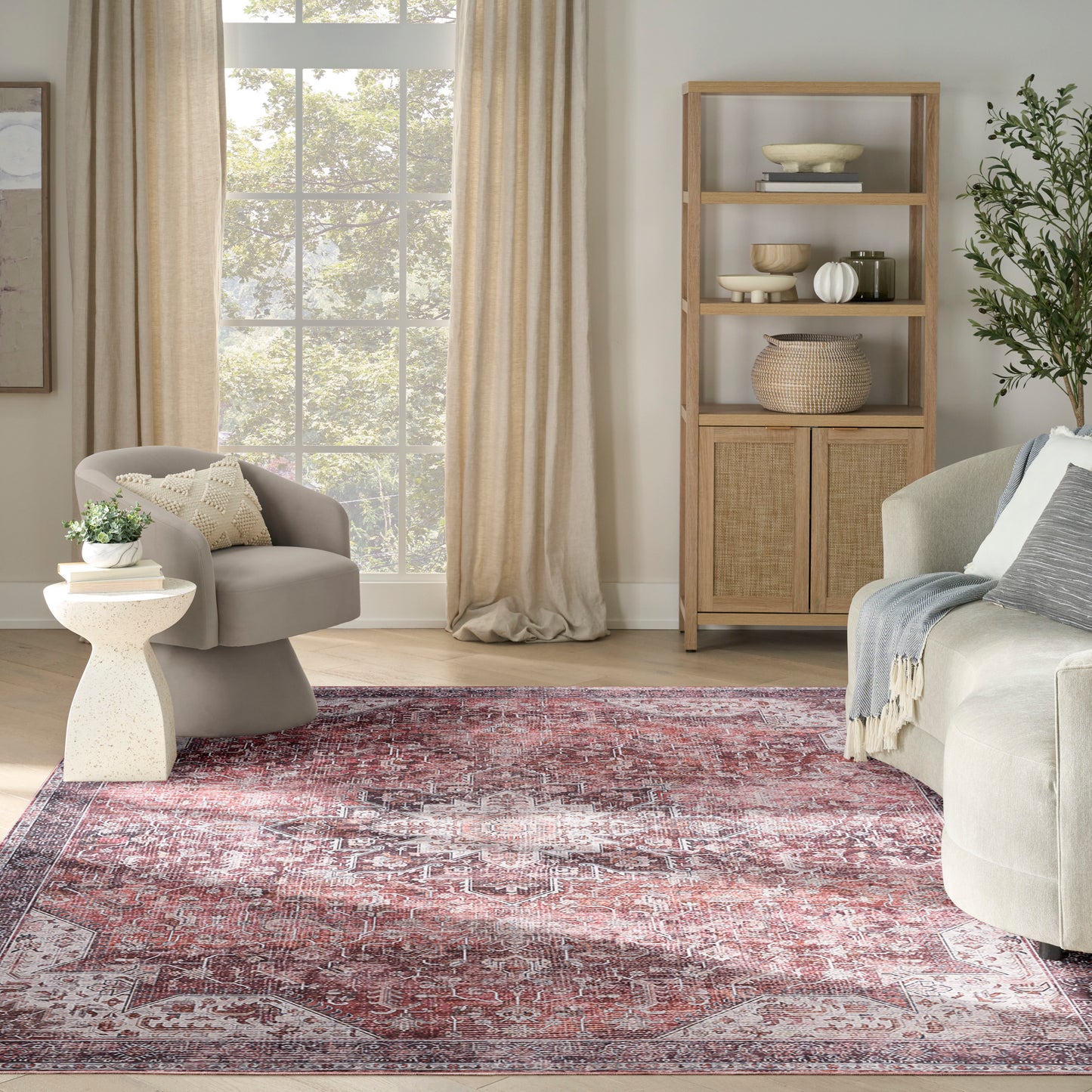 Nourison Nourison Washables 9'2" x 12' Red Vintage Indoor Rug