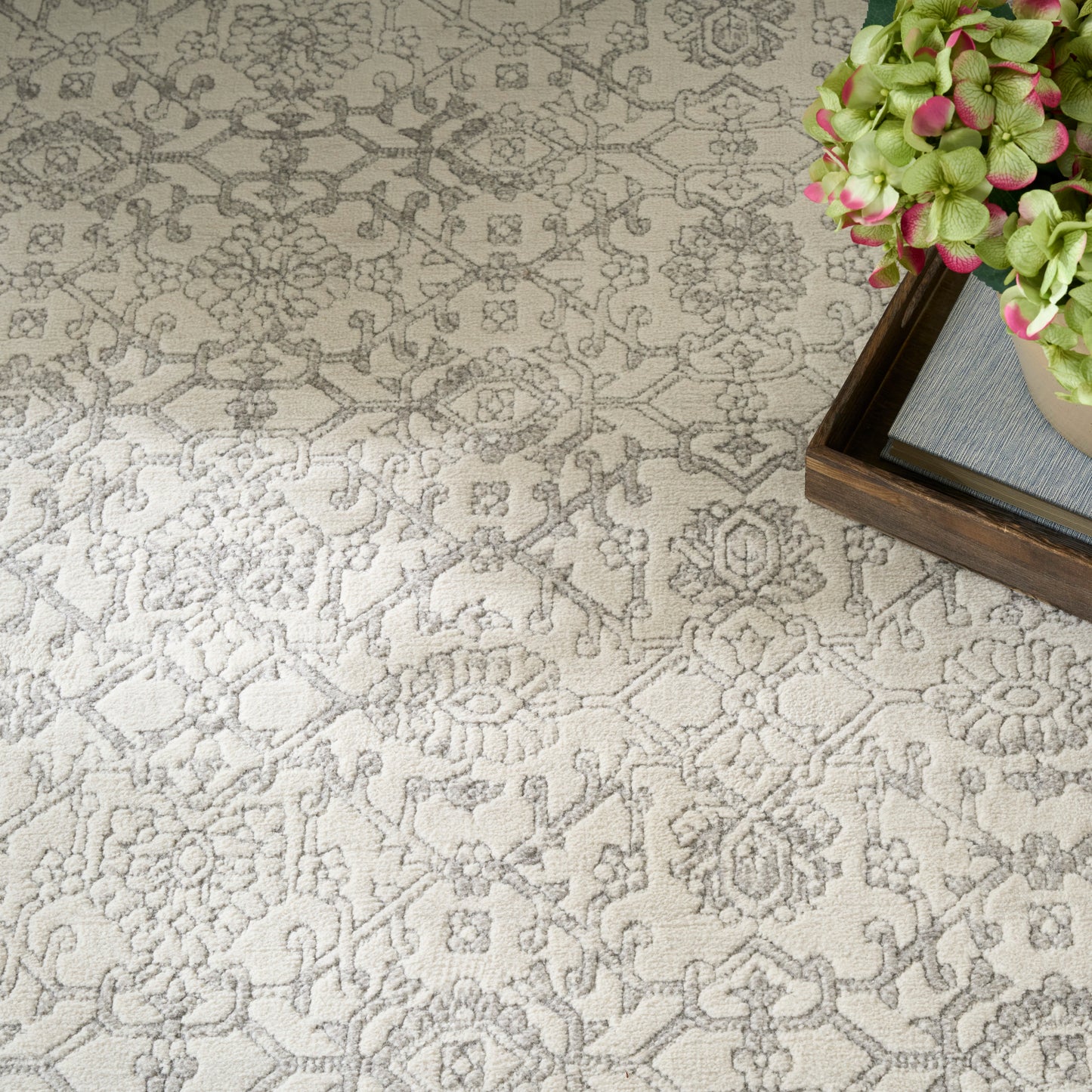 Nourison Grace 7'10" x 9'10" Grey Vintage Indoor Rug