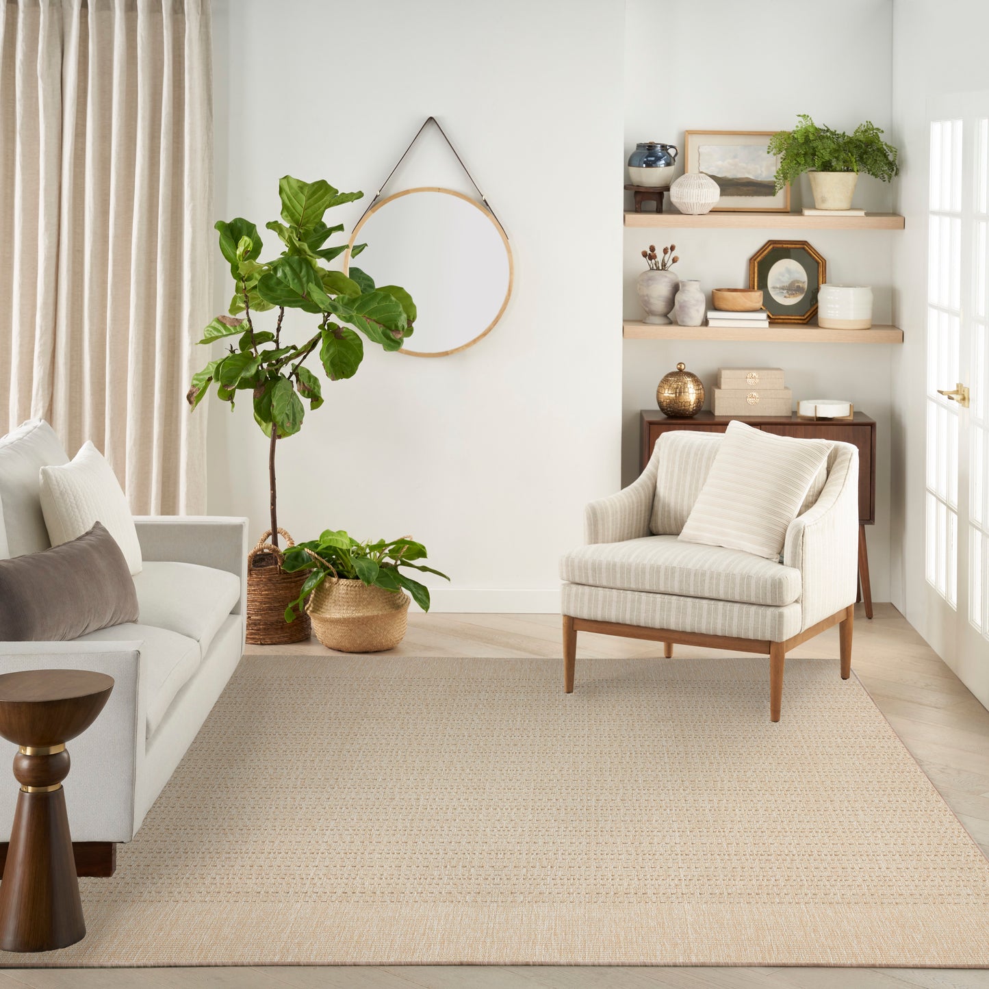 Nourison Tulum 9' x 12' Cream Outdoor Rug