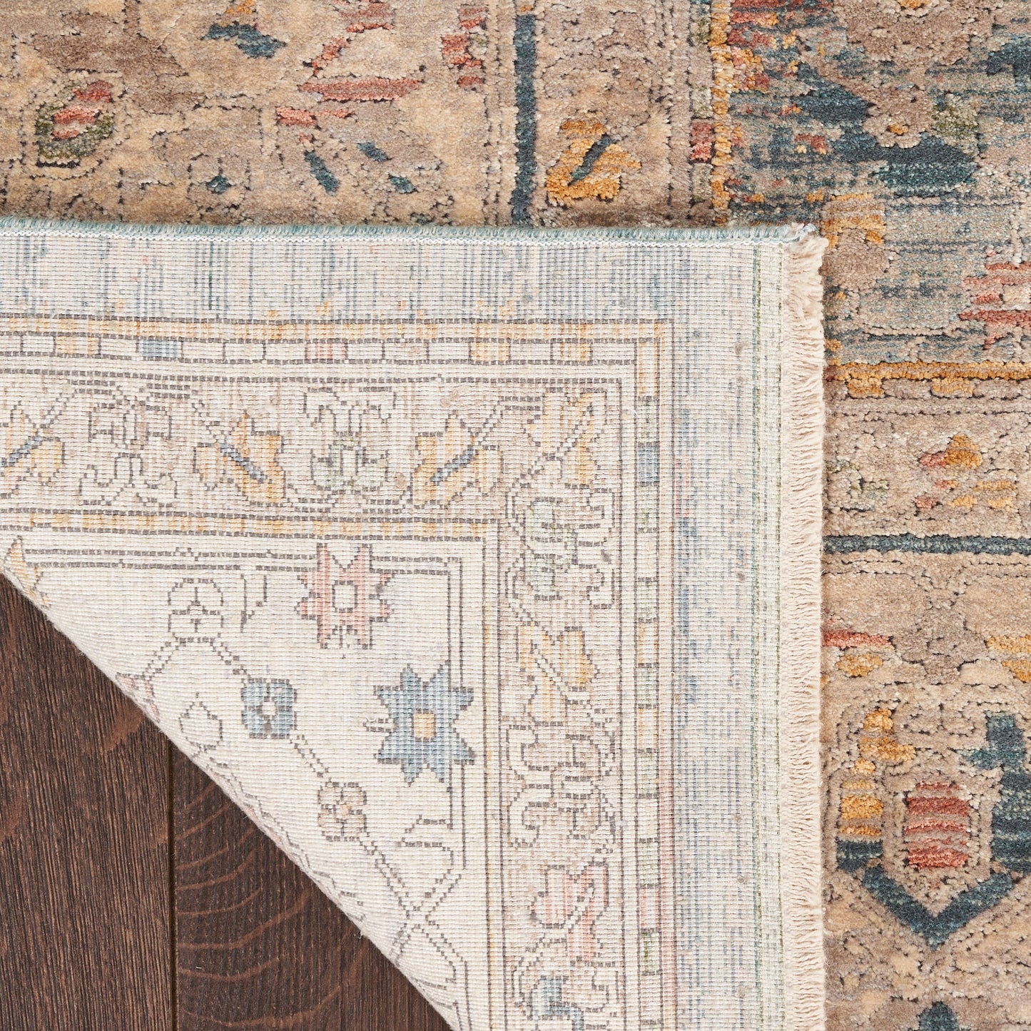 Nourison Luxurious 9'10" x 12'6" Ivory Blue Vintage Indoor Rug