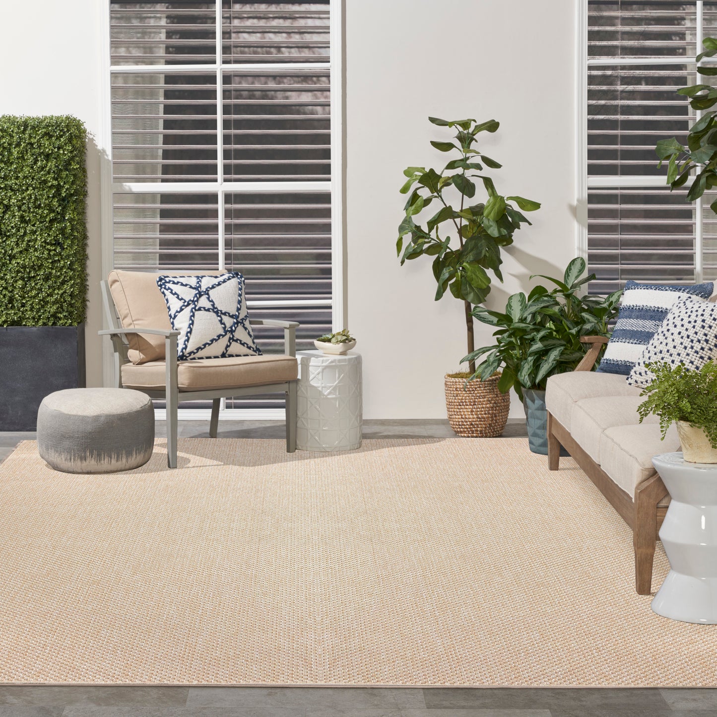 Nourison Tulum 8' x 10' Cream Outdoor Rug