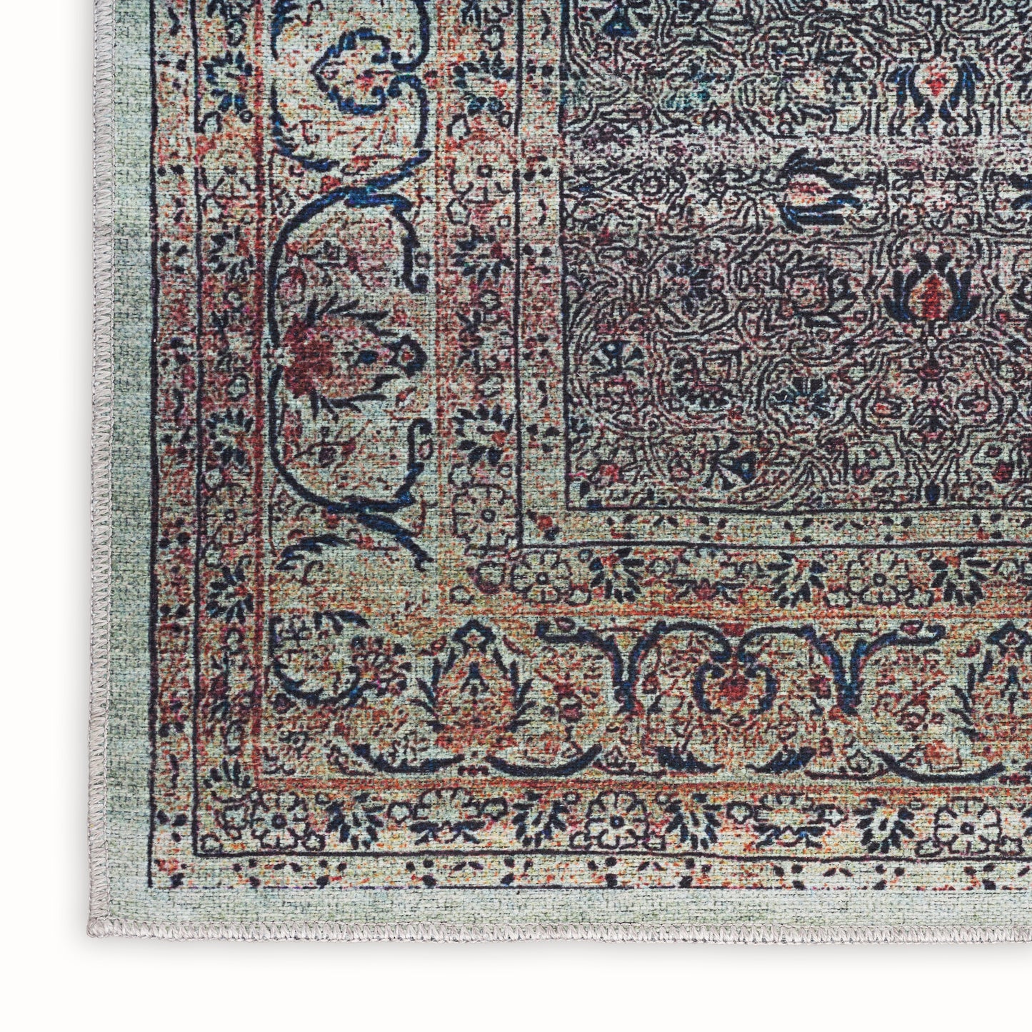 Nourison Grand Washables 4' x 6' Emerald Vintage Indoor Rug