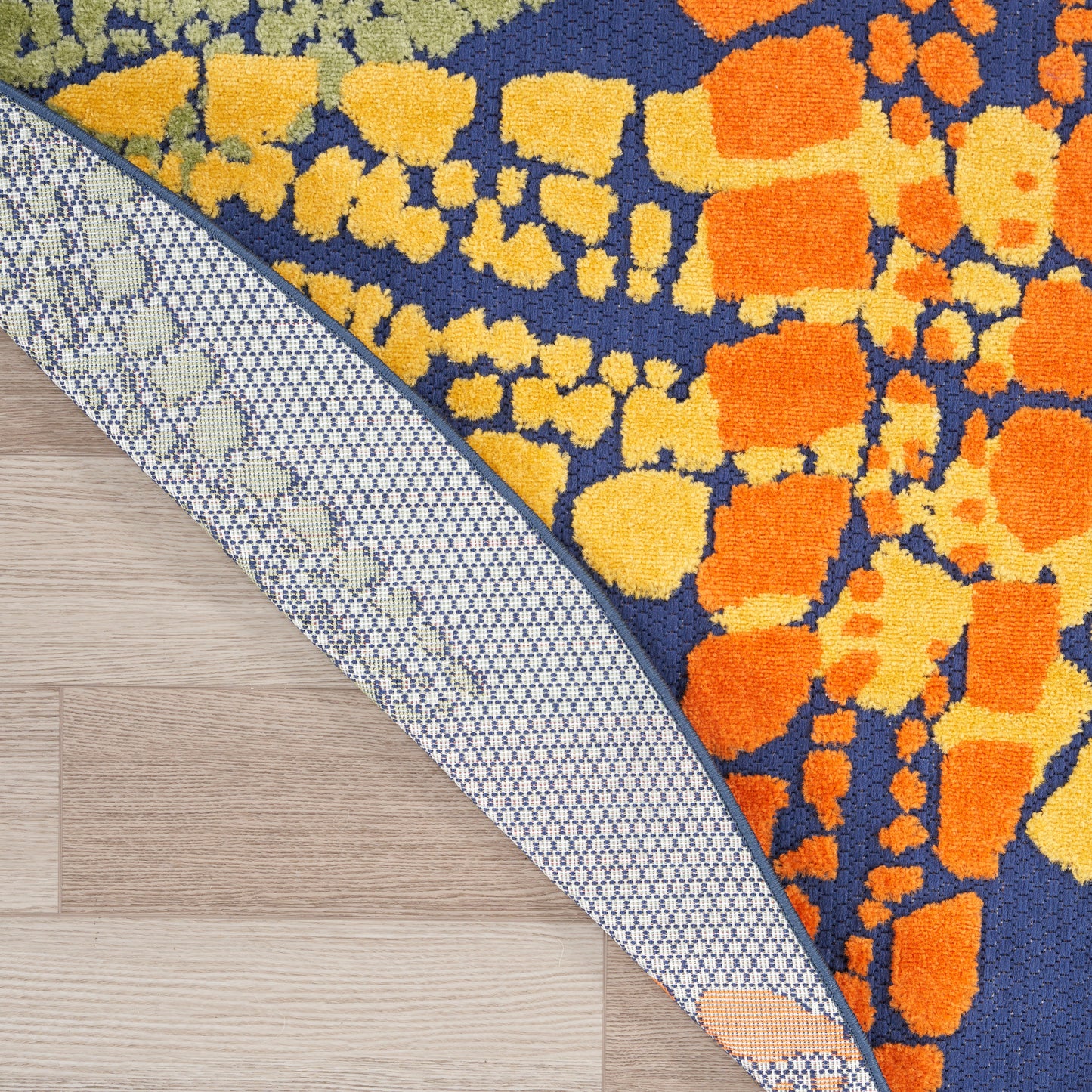 Nourison Aloha 5'3" x Round Blue Multicolor Outdoor Rug