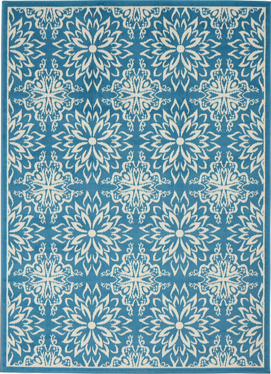 Nourison Jubilant 5'3" x 7'3" Ivory Blue Farmhouse Indoor Rug